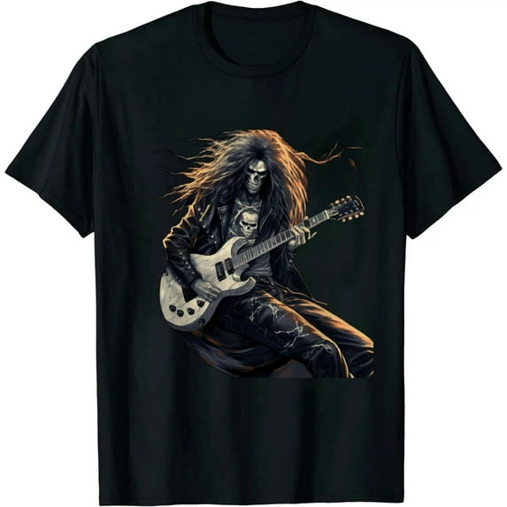 ONETECH Skeleton Guitar Guy Rock And Roll Band Rock On T-Shirt