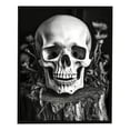 thumbnail image 1 of ONETECH  Skull Painting Day of the Dead Wall Art Black White Skull Flower Wall Picture Gothic Skeleton Canvas Gallery Wrapped (Black White, Small)12x16in, 1 of 4