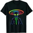 thumbnail image 1 of ONETECH Space Alien UFO Neon Lights Rave Alien Lovers T-Shirt MM, 1 of 3