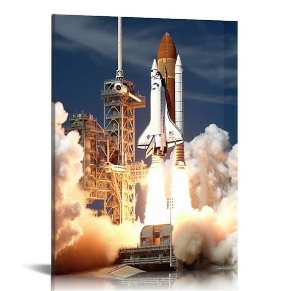 ONETECH Space Shuttle Poster Modern Wall Art HD Picture Canvas Printing Family Bedroom Office Artwork Decor 12x16 in