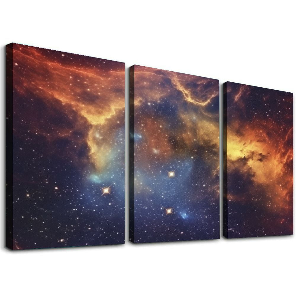 ONETECH Space Universe Picture Canvas Wall Art Colorful Galaxy Nebula ...