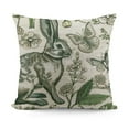 thumbnail image 1 of ONETECH Spring Green Pillow Cover Rabbit Bunny Floral Leaf Butterfly Botanical Plants Print Decorative Throw Pillows Easter Seasonal Pillow Cases Couch Bed Sofa Decor, 1 of 5
