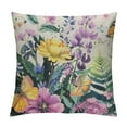 thumbnail image 1 of ONETECH Spring Lumbar Pillow Cover Multi-Colored-Flowers Butterfly Decorations Farmhouse Decorative White Cushion Case Decor for Home Sofa Couch, 1 of 5