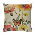 thumbnail image 1 of ONETECH Spring Poppy Flowers Throw Pillow Cover Cushion Case Cotton Linen Home Office Decoration Rectangle, 1 of 5