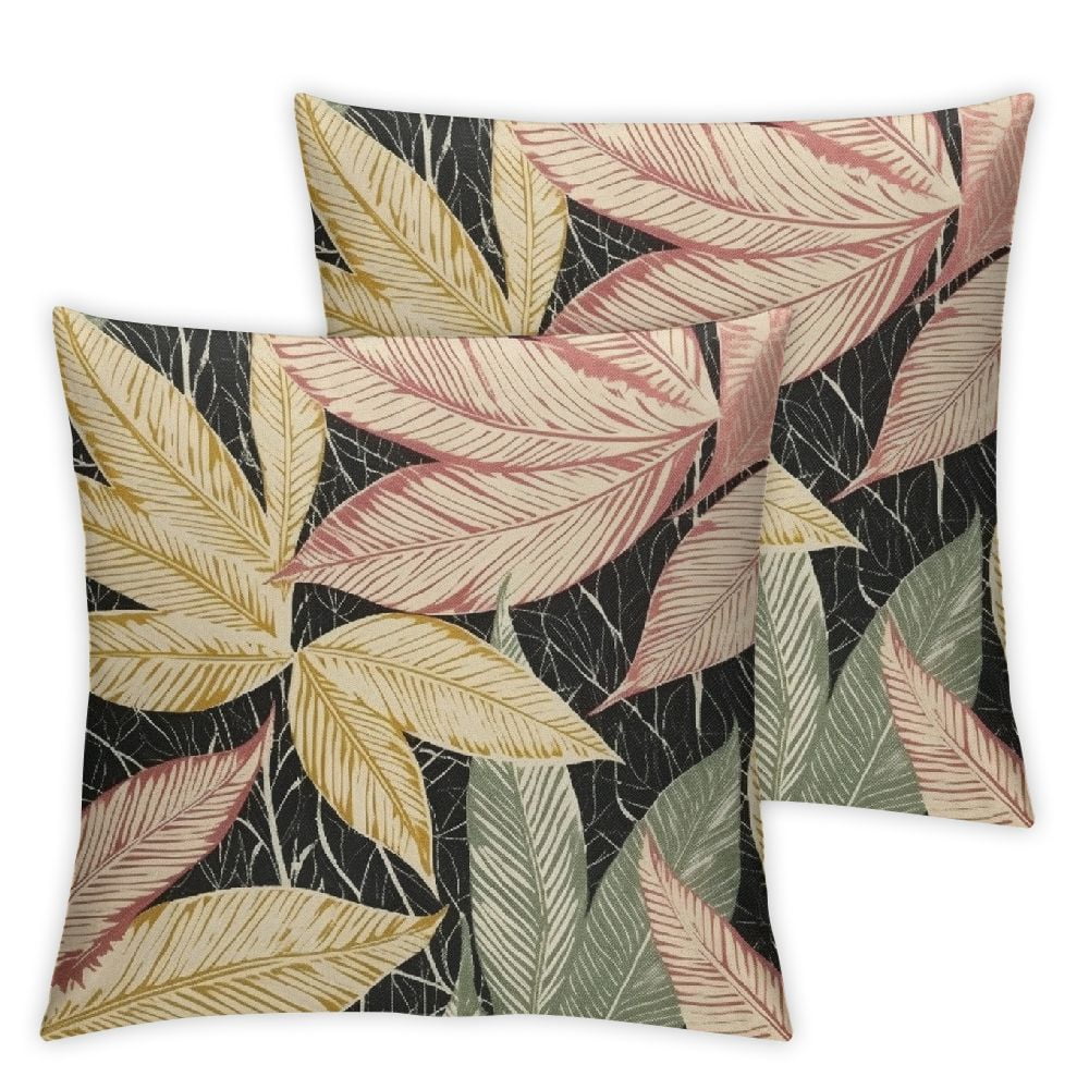 Spring Summer Sunflower Pteridophyte Pink Throw Pillow Covers
