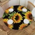 thumbnail image 1 of ONETECH Spring Sunflower Tablecloth Round 60 Inch Ruitic Yellow Floral Table Cloth Waterproof Fabric Farmhouse Sun Flower Tablecloths Decorative for Holiday Home Party Wedding Picnic, 1 of 7
