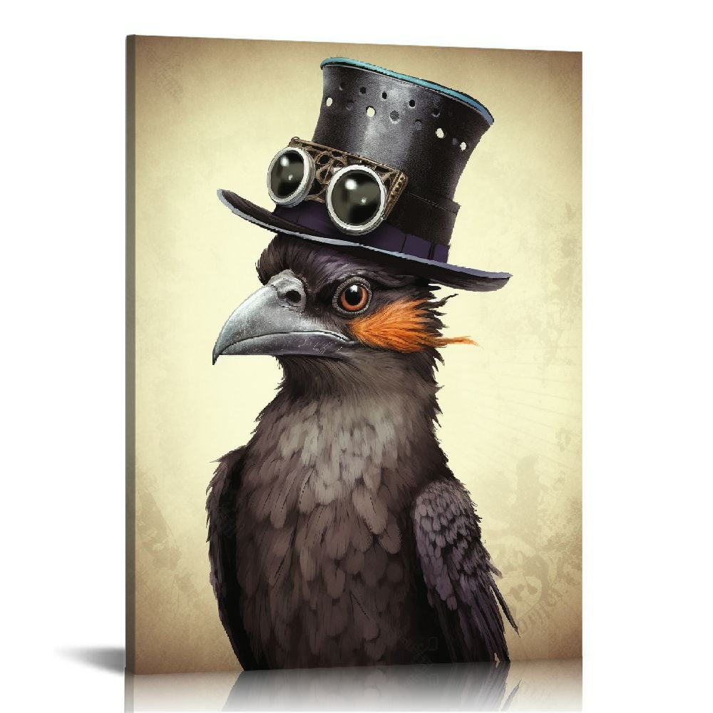 Steampunk The Raven Wall Art Gothic Edgar Allan Poe Home Decor Goth Room Decorations