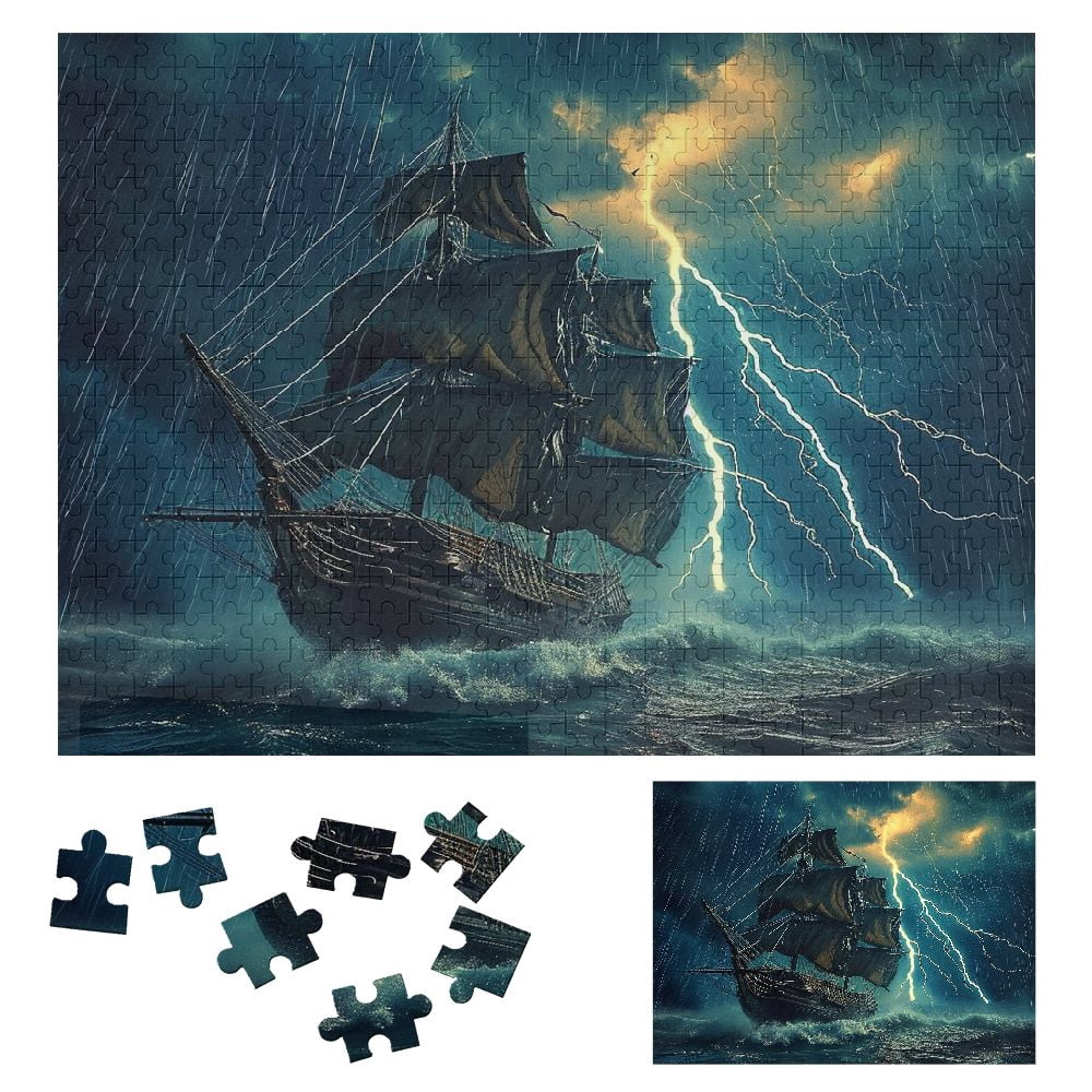 ONETECH Stormy Sea Wooden Jigsaw Puzzle for Adults and Kids Challenging ...