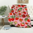 thumbnail image 1 of ONETECH Strawberry Blanket Gifts for Women Girls Mom Kids Adults Teen Birthday Christmas Valentine Present Pink Strawberry Fruit Theme Decor Bedroom Living Room Sofa Couch Soft Cozy Plush, 1 of 6
