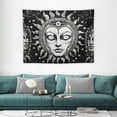 thumbnail image 1 of ONETECH  Sun and Moon Tapestry Burning Sun with Star Tapestry Psychedelic Tapestry Black and White Mystic Tapestry Wall Hanging, 1 of 7