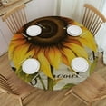 thumbnail image 1 of ONETECH Sunflowers Bee Tablecloth Yellow Floral Farmhouse Sunshine Round Tablecloths Circular Table Cloths Cover Washable Polyester Tabletop Runner for Kitchen Party Picnic Dining Decor, 1 of 7