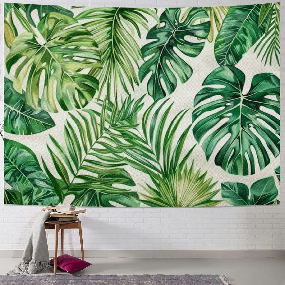 Photo inspiration: Gallery Detail: Onetech Tapestry Wall Handing Green Leaf Tropical Leaves Monster A