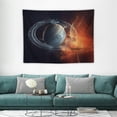 thumbnail image 1 of ONETECH Tapestry Wall Hanging Nature System Burning Planet Saturn Water Fire Solar Concept Colorful SciFi Science Design Cold Tapestry Decor Living Room Bedroom for Home, 1 of 7