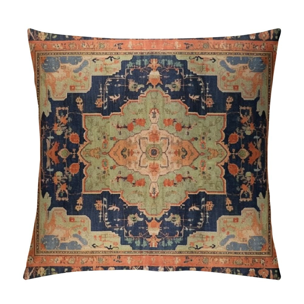 ONETECH Terracotta Aztec Pillow Cover Vintage Persian Carpet Retro Rust ...