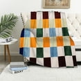 thumbnail image 1 of ONETECH  Throw Blanket Checkerboard Rainbow, Colorful Chessboard Flannel Blanket for Couch,Bed,Sofa,Soft Cozy Comfy Warm Checkered Blanket Home Decor for All Season, 1 of 6