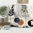 thumbnail image 1 of ONETECH Throw Blanket Soft for Couch, Abstract Art Tropical Leaves Teal Bohomia Style Lightweight Fuzzy Bed Blanket Warm Plush Cozy Throws All Season for Sofa Office Living Room Home Decor, 1 of 6