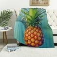 thumbnail image 1 of ONETECH Throw Blanket Watercolor Pineapple Super Soft Warm Large Flannel Blanket Fruit Blanket Print Throw Blanket Lightweight Cozy Moving Blankets Fuzzy Blanket for Bed Couch Sofa, 1 of 6