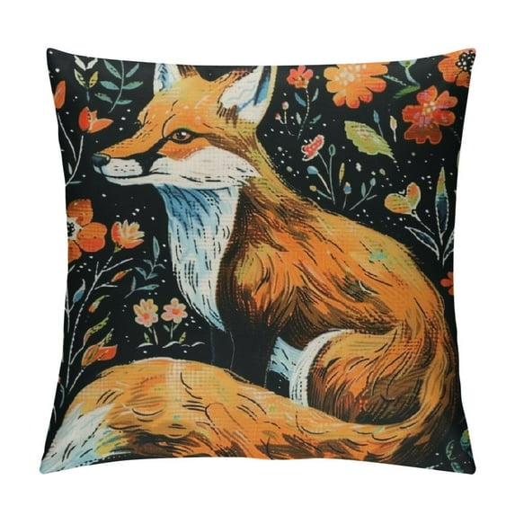 FUMJ Throw Pillow Cover Decorative Square Pillow Cover for Couch Sofa Home Decoration Soft Throw Pillow Cover Fall Fox