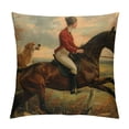 thumbnail image 1 of ONETECH Throw Pillow Cover English Traditional Fox Hunting Country  Home Decor Pillowcase Square Pillow Case Cushion Cover for Sofa Bed, 1 of 5