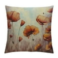 thumbnail image 1 of ONETECH  Throw Pillow Cover Painting Poppies Flower Square Throw Pillow Cases，Artwork of Vintage Brown Lotus Throw Cushion Covers for Couch Sofa Chair Bedroom, 1 of 5