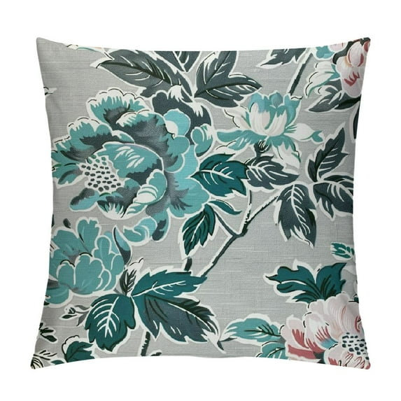 ONETECH Throw Pillow Cover Teal  Pillow Cover Modern Geometry Floral  Decorative Pillows for Couch Living Room Bedroom Sofa Outdoor Pillow Covers