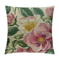 thumbnail image 1 of ONETECH Throw Pillow Covers Case Green Arrangement Watercolor Floral Pattern Loose Pink Nature Purple Bouquet Bunch Composition Square Decorative Cushion Covers for Sofa Bed Home Decoration, 1 of 5
