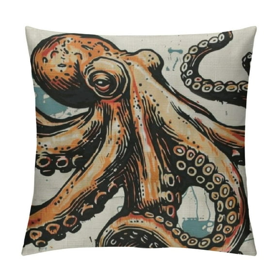 ONETECH Throw Pillow Covers Home Decor Octopus Steering Wheel Sea Underwater Pillow Cases Decorative Outdoor Cushion Couch Sofa Pillowcases