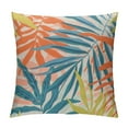 thumbnail image 1 of ONETECH Throw Pillow Covers Patio Pillow Cases Natural Leaves Pattern Spring Square Cushion for Garden Balcony Couch , Orange&amp;Blue, 1 of 5