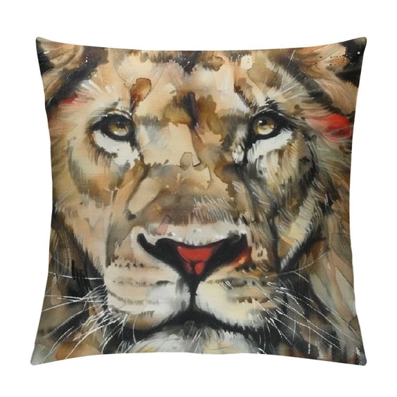 ONETECH Throw Pillow Covers Set Watercolor Lion Pillow Cases Living Room Sofa Couch Square Decorative Pillows