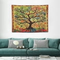 thumbnail image 1 of ONETECH  Tree of Life Nature Forest Tapestry Indian Tapestries Dorm Decor Mandala Tapestry Hippy Wall Art Psychedelic Hippie Wall Hanging Bohemian Decor (Yellow), 1 of 7