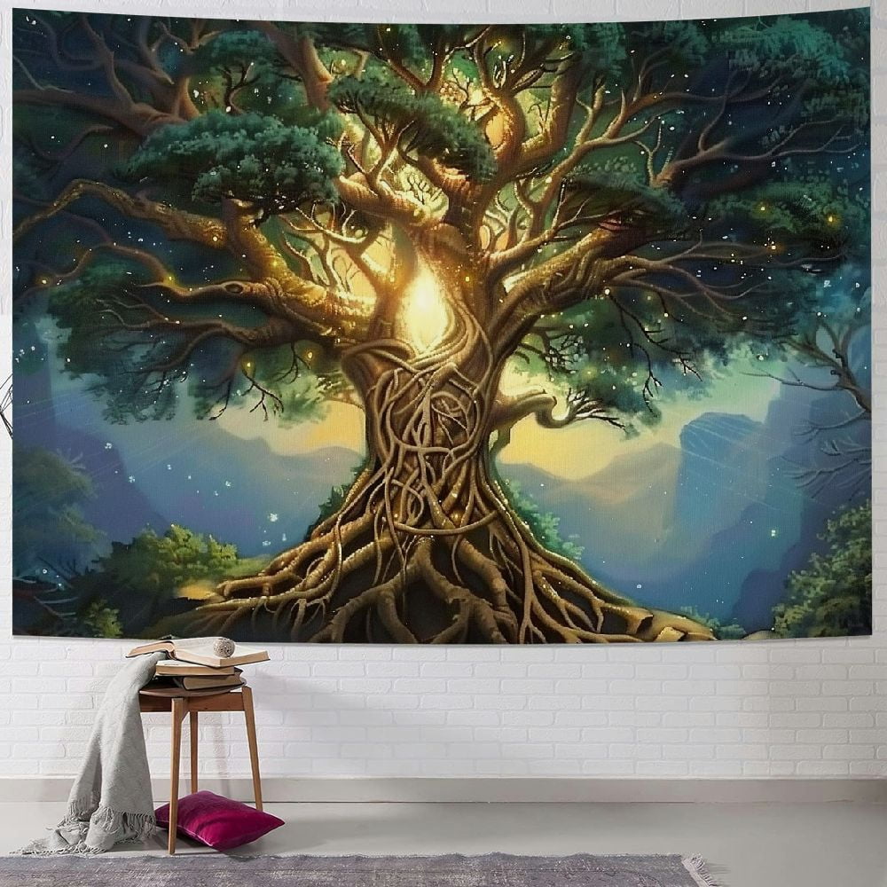 ONETECH Tree of Life Tapestry for Bedroom Aesthetic Moon Star Galaxy ...