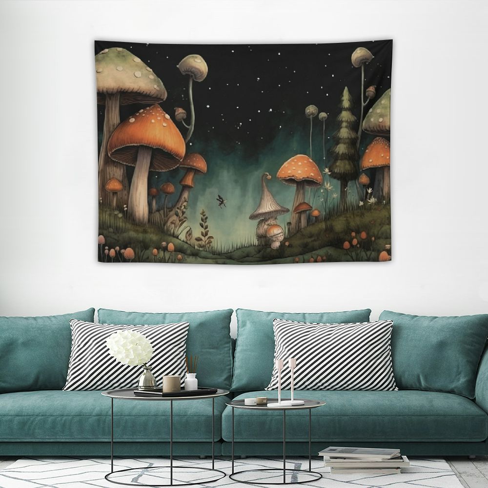 ONETECH Trippy Mushroom Tapestry Moon and Stars Tapestry Snail Tapestry ...