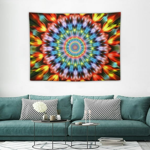 ONETECH Trippy Rainbow Spiritual Tapestry Psychedelic Abstract Colorful Vortex Wall Hanging Decor Mandala Hippie Large Tapestry Background for Bedroom Living Room Dorm