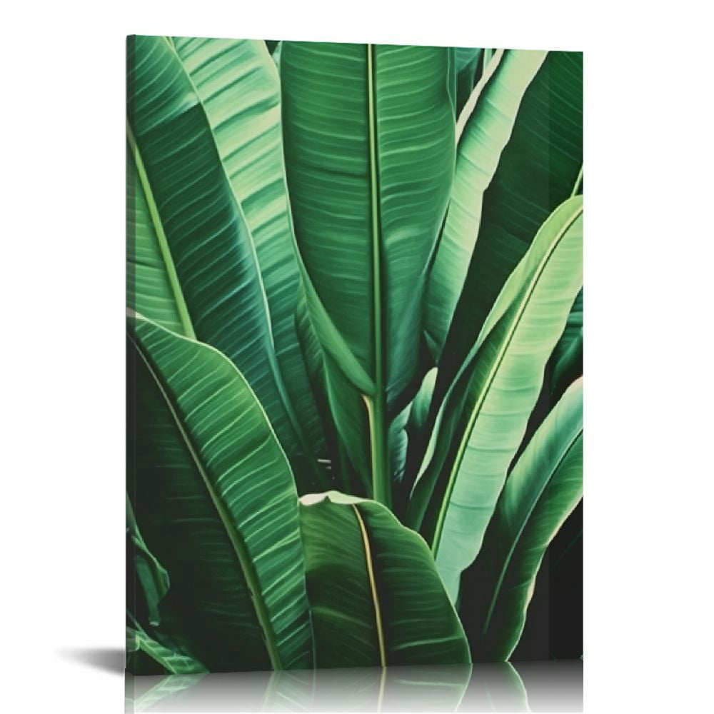 ONETECH Tropical Plant Green Leaf Wall Art Boho Botanical Palm Picture ...