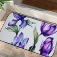 thumbnail image 1 of ONETECH Tulip Flower Dorm Square Felt Floor Mat for Home Entrance Outside Entry - Anti-Slip Recycled Rubber Backing - UV and Stain Resistant - All Seasons Use - 50x100cm/50x120cm 19.68*39.37 in, 1 of 6