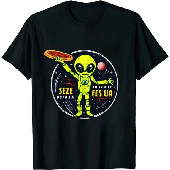 ONETECH UFO Alien Just Here For The Pizza T-Shirt