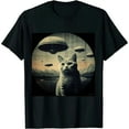 thumbnail image 1 of ONETECH UFO Funny Cat T-Shirt, 1 of 3