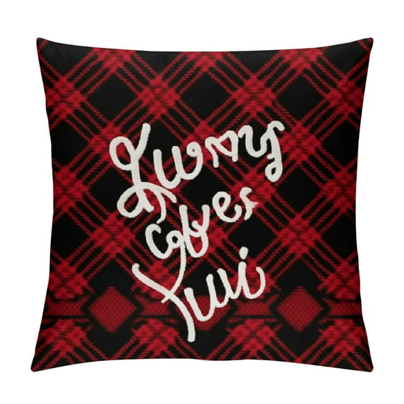 ONETECH Valentines Day Pillow Covers Buffalo Plaid Farmhouse Decoration and Heart Love Throw Pillow Covers for Home Outdoor Indoor Decor