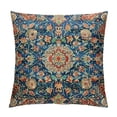 thumbnail image 1 of ONETECH Vintage Floral Pillow Covers Modern Botanical Print Blue Burnt Orange Flower Pattern Decorative Lumbar Throw Pillow Cases Outdoor Farmhouse Decoration for Sofa Couch Bed, 1 of 5