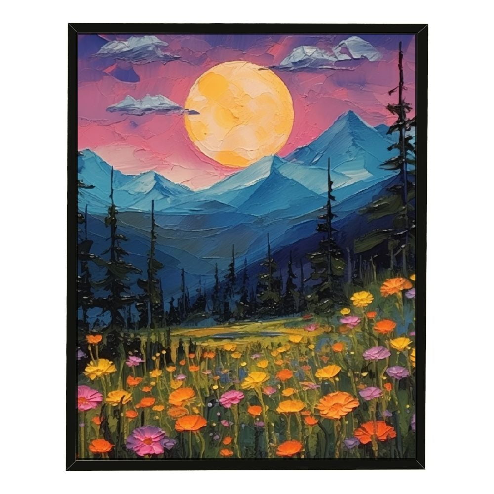 Mystical Full Moon Woodland Canvas Print, 12x16 Inch