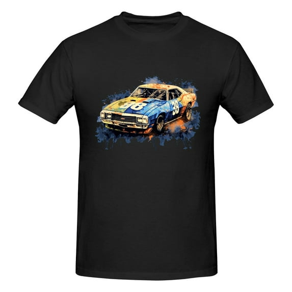 ONETECH Vintage Racing Mens Graphic T Shirt 100% Cotton Round Neck Tee Black