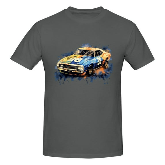 ONETECH Vintage Racing Mens Graphic T Shirt 100% Cotton Round Neck Tee Deep Heather