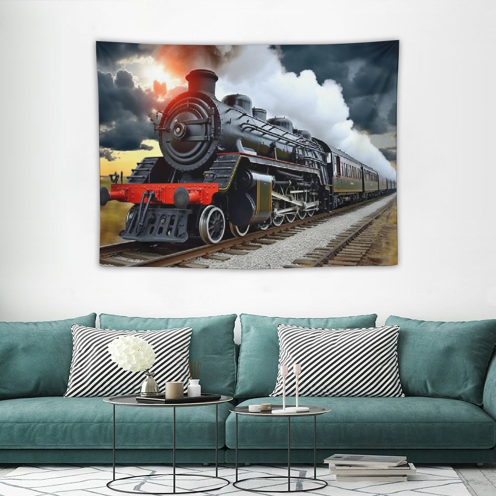 ONETECH Vintage Steam Train Tapestry, Retro Old Engine Train Tapestries ...