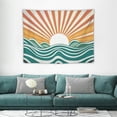 thumbnail image 1 of ONETECH  Vintage Sun Tapestry Aesthetic，Boho Tapestry Wall Hanging Retro 70s Rainbow Sunrise Tapestry Wall Hanging Decor for Living Room Bedroom Bohemian Sunset Print Hippie Decor, 1 of 7