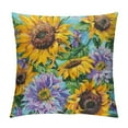 thumbnail image 1 of ONETECH Vintage Sunflower Throw Pillow Cover Summer Floral Decorative Pillow Cases Cushion Covers for Sofa Couch Car Bedroom Home Decor, 1 of 5