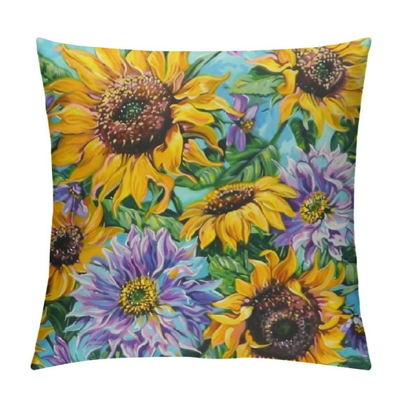 ONETECH Vintage Sunflower Throw Pillow Cover Summer Floral Decorative Pillow Cases Cushion Covers for Sofa Couch Car Bedroom Home Decor