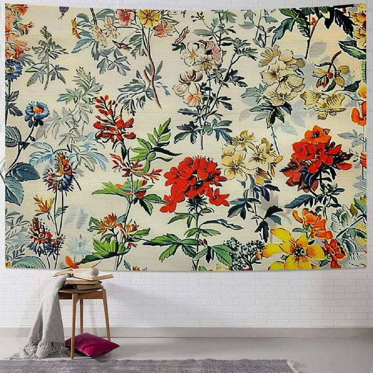 ONETECH Vintage Wildflower Vertical Tapestry for Bedroom Colorful