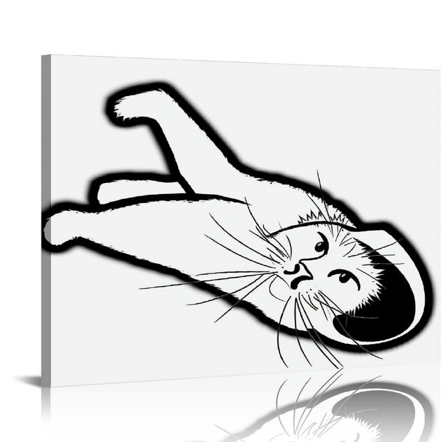 Wall Art Decor Minimalist Abstract Cat Wall Decor Cat Wall Art Line Drawing Wall Art