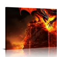 thumbnail image 1 of ONETECH  Wall Art for Living Room Fire Dragon in The Magma Canvas Wall Art Giant Dragon Contemporary Wall Art Posters and Prints 3 Pieces Modern Artwork Ready to Hang for Bedroom Office, 1 of 4