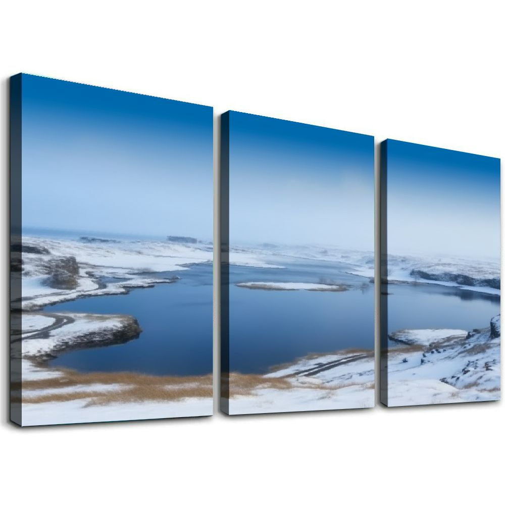 Photo inspiration: Visual Reference: Onetech Wall Art Paintings Autumn Corners Lake Myvatn North Iceland